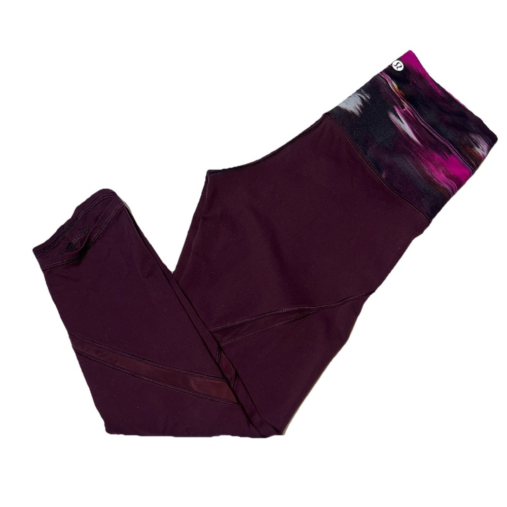 Lululemon 4 Wunder Under High Rise Bordeaux Drama Pigment Wind Berry Rumble Pant